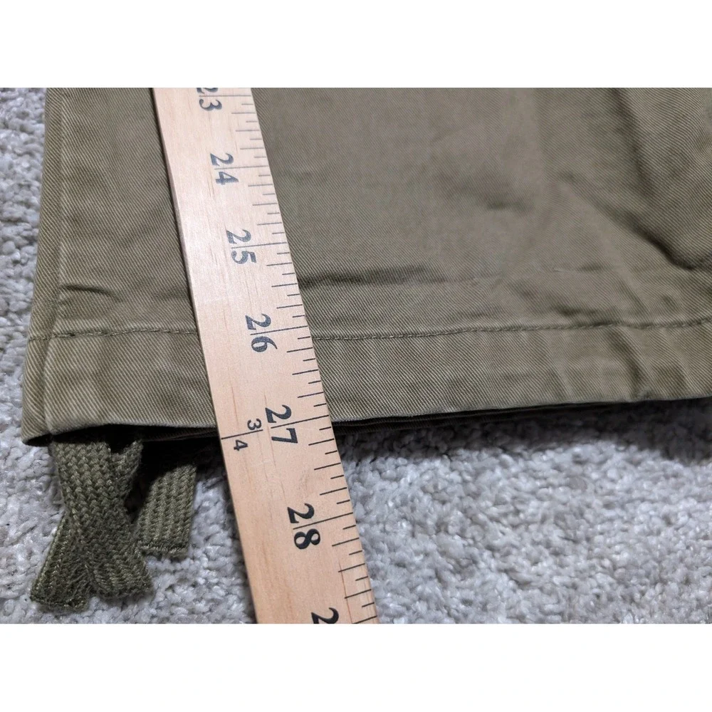 Banana Republic Mens Relaxed Fit Cargo‎ Pants Olive Green Cotton Twill 36x27